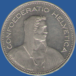 5 франков Швейцарии 1996 года
