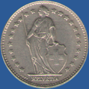 1 франк Швейцарии 1968 года